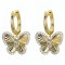 AER197-GP | 925 Sterling Silver Gold Plated Butterfly Hoops