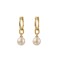 AER201-GP | 925 Sterling Silver Gold Plated Pearl Drop Hoops
