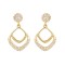 AER271-GP | 925 Sterling Silver Gold Plated CZ Drop Hoops