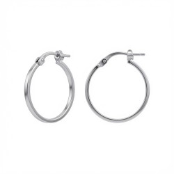 925 Silver Square Tube 17mm Hoops