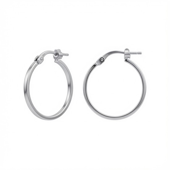 925 Silver Square Tube 17mm Hoops