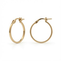 925 Silver 14K Gold Plated  Square Tube 17mm Hoops