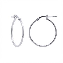 925 Silver Square Tube 22mm Hoops