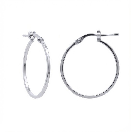 925 Silver Square Tube 22mm Hoops