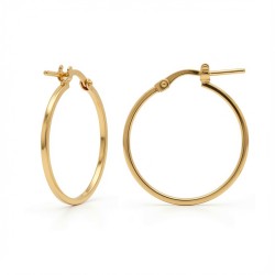 925 Silver 14K Gold Plated  Square Tube 22mm Hoops