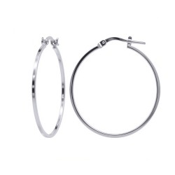 925 Silver Square Tube 32mm Hoops