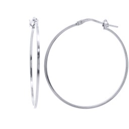 925 Silver Square Tube 32mm Hoops