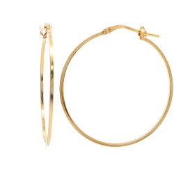 925 Silver 14K Gold Plated  Square Tube 32mm Hoops