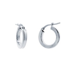 925 Silver Square Tube 15mm Hoops