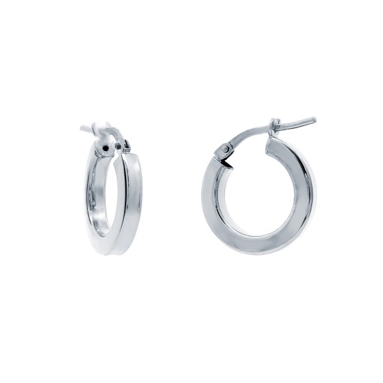 925 Silver Square Tube 15mm Hoops
