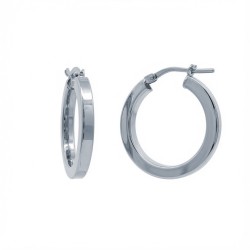 925 Silver Square Tube 20mm Hoops