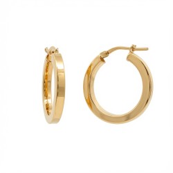 925 Silver 14K Gold Plated  Square Tube 20mm Hoops