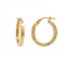 925 Silver 14K Gold Plated  Square Tube 20mm Hoops