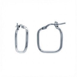 925 Silver Square Shape 18mm Hoops