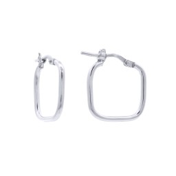 925 Silver Square Shape 18mm Hoops