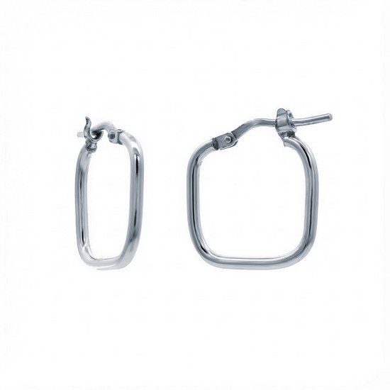 925 Silver Square Shape 18mm Hoops