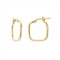 925 Silver 14K Gold Plated  Square Shape 18mm Hoops