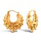 925 Sterling Silver 14k Gold Plated Victorian-Style Gypsy Spike Creole Hoop Earrings