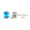 AES020 | 925 Sterling Silver Blue Topaz Round Stud Earrings