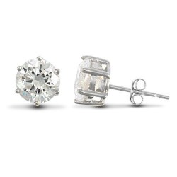AES053 | 925 Silver 6mm Cubic Zirconia Studs