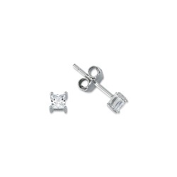 AES055 | 925 Silver 3mm CZ Set Studs Square