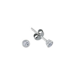 AES113A | 925 Silver 4mm CZ Set Rub Over Stud Earrings