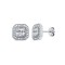 AES118 | 925 Silver Square CZ Set Halo Stud Earrings