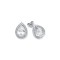 AES119A | 925 Silver CZ Set Pear Shape Halo Stud Earrings