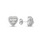 AES140 | 925 Silver CZ Brilliant and Baguette Cut Heart Studs