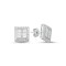 AES141 | 925 Silver CZ Brilliant and Baguette Cut Square Studs