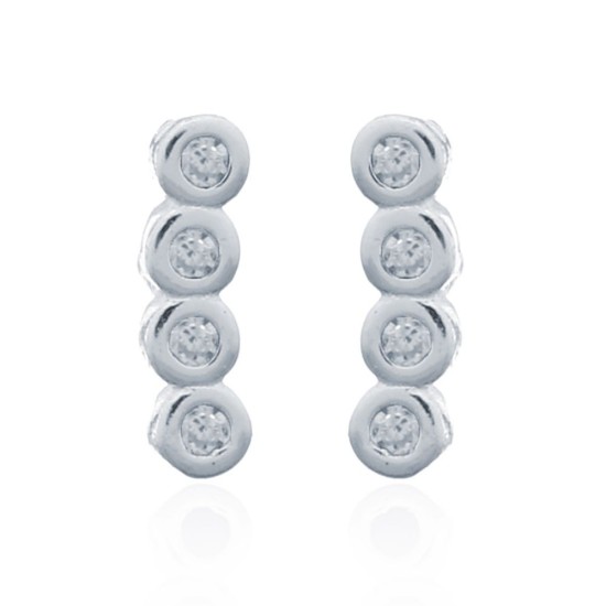 AES143 | 925 Silver Stud Earrings - CZ Set