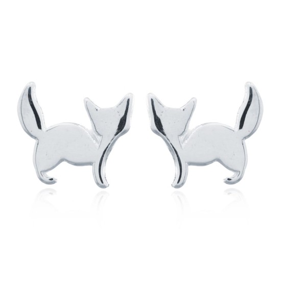 AES146 | 925 Silver Cat Stud Earrings