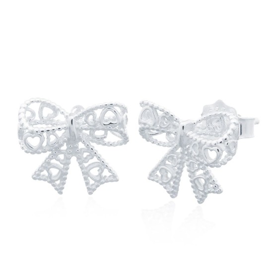 AES147 | 925 Silver Bow Stud Earrings