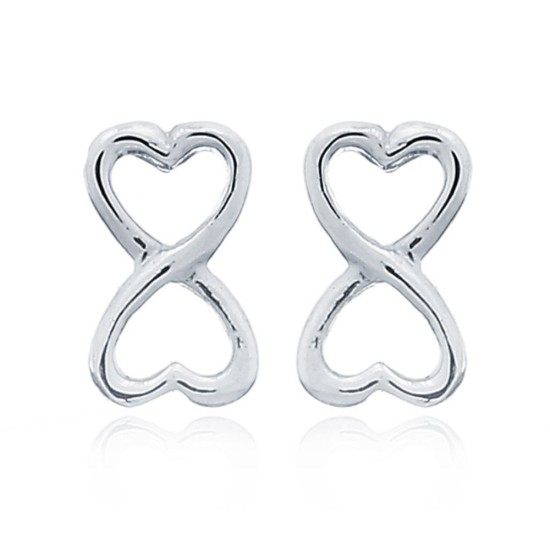 AES154 | 925 Silver Infinity Heart Stud Earrings