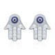 AES156 | 925 Silver CZ Set Hamsa Earrings