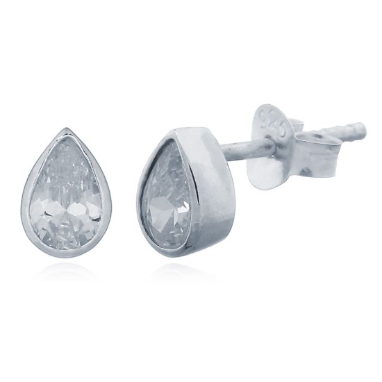 AES157 | 925 Silver CZ Set Tear Drop Studs