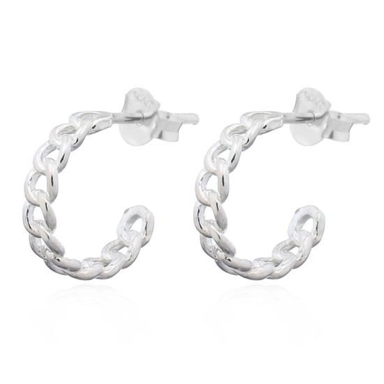 AES166 | 925 Silver Curb Stud Earrings