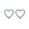 AES170 | 925 Silver Rhodium Plated CZ Set Heart Studs