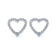 AES170 | 925 Silver Rhodium Plated CZ Set Heart Studs