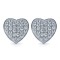 AES172 | 925 Silver Rhodium Plated CZ Set Heart Studs