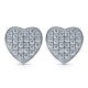 AES172 | 925 Silver Rhodium Plated CZ Set Heart Studs