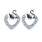 AES173 | 925 Silver Rhodium Plated CZ Set Heart Studs