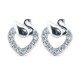 AES173 | 925 Silver Rhodium Plated CZ Set Heart Studs