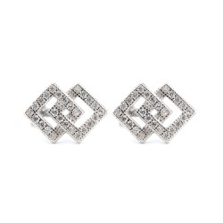 AES176 | 925 Silver Rhodium Plated CZ Set Studs