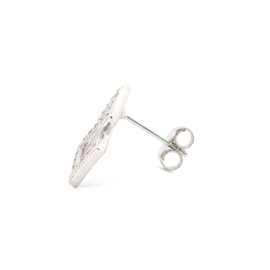 AES176 | 925 Silver Rhodium Plated CZ Set Studs