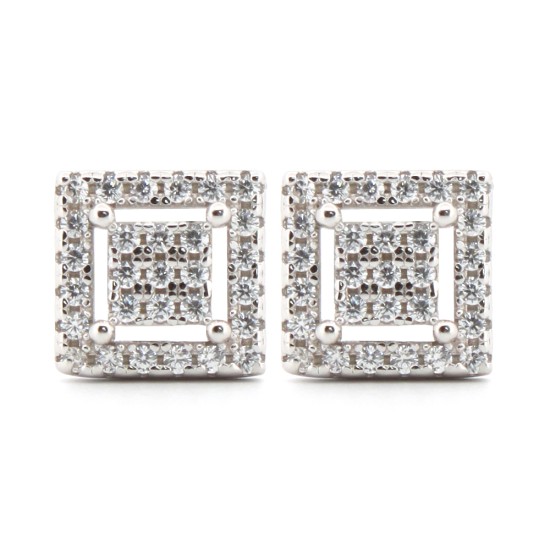 AES178 | 925 Silver Rhodium Plated CZ Set Studs