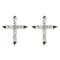 AES181 | 925 Silver Rhodium Plated CZ Set Cross Studs