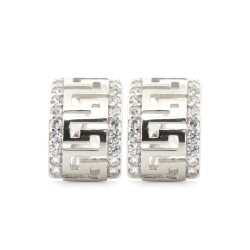 AES184 | 925 Silver Rhodium Plated CZ Set Studs