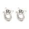 AES185 | 925 Silver Rhodium Plated CZ Set Cat Studs