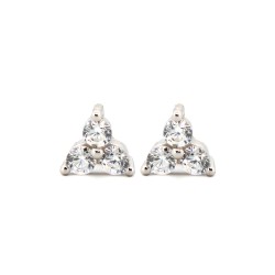 AES186 | 925 Silver Rhodium Plated CZ Set Studs